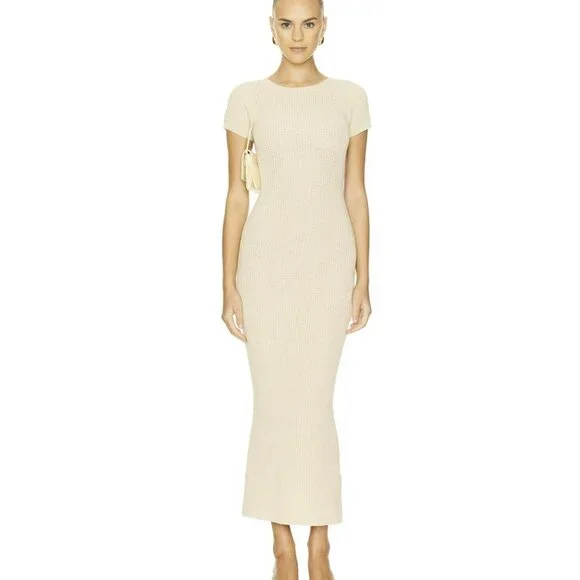 All The Ways Sweater Bow Back Cutout Knit Maxi Dress Size XS NWT - Picture 2 of 7